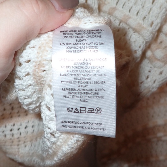 By Anthropologie Open-Stitch Checkered Sweater size S - Picture 5 of 14